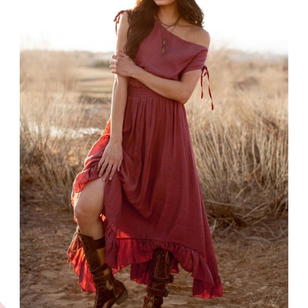 NWT XL mia joy boutique Gia Maxi Dress in Mesa Rose BOHO